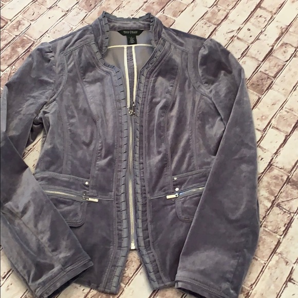 White House Black Market Jackets & Blazers - White House Black Market gray velvet jacket 8